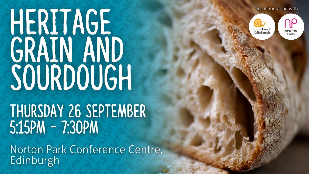 In collaboration with <a href="/SlowFoodEdin/">Slow Food Edinburgh</a> and <a href="/Norton_Park/">Norton Park</a>, a taster event exploring the rich traditions of sourdough and heritage grains, the benefits, unique flavours and more. 🍞 

Enjoy artisan breads with locally sourced refreshments.

Email info@slowfoodedinburgh.com to RSVP.