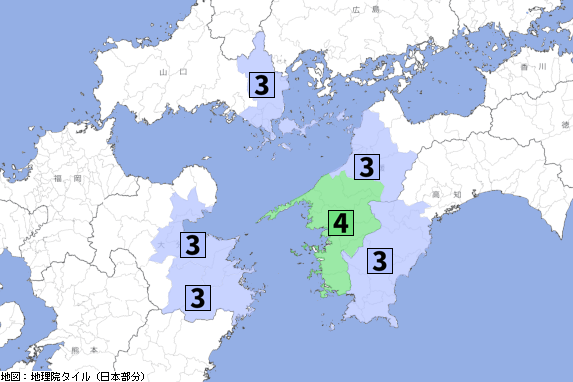 【震度速報】09/20 21:22頃 震度4 [震度4]愛媛県南予 [震度3]愛媛県中予、山口県東部、高知県西部、大分県中部、大分県南部  p2pquake.net/web/