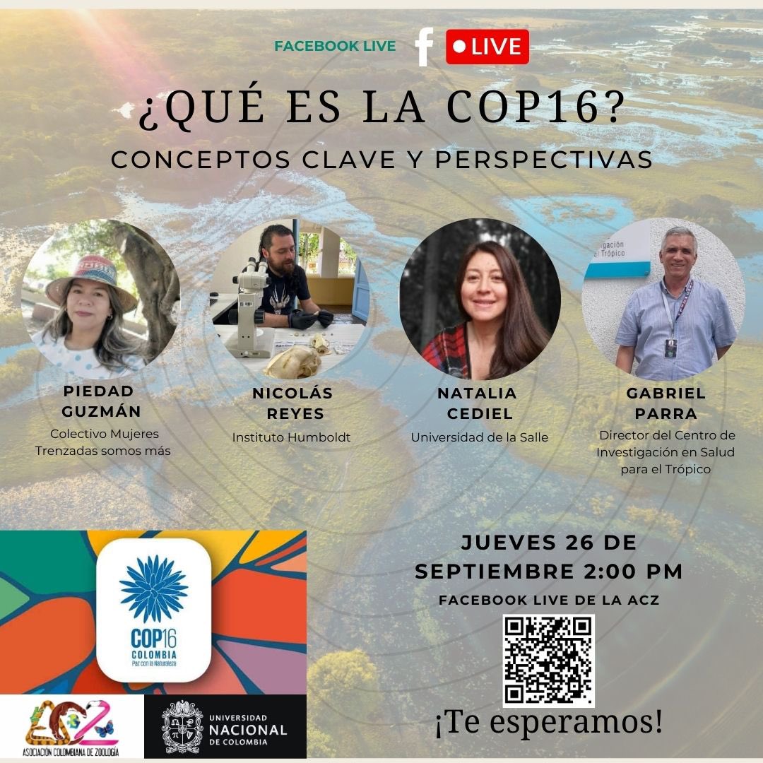 🌱 Acompáñanos este 26/09 a las 2:00 p.m a un conversatorio imperdible sobre la COP16, el evento global que define el futuro de las políticas ambientales. Nuestros panelistas explorarán los retos y oportunidades de la COP16. ¡No te lo pierdas!