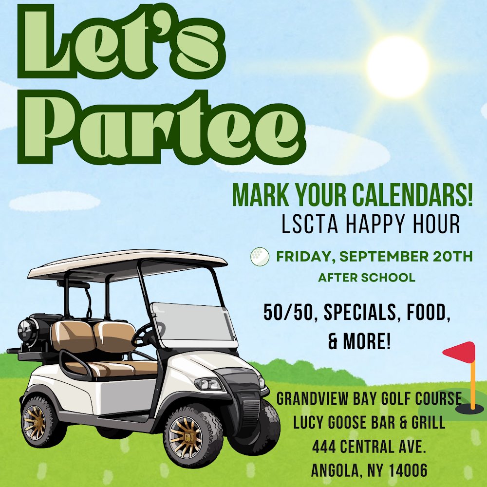 It’s the first happy hour of the school year! Join us for a tee-rific time!⛳️