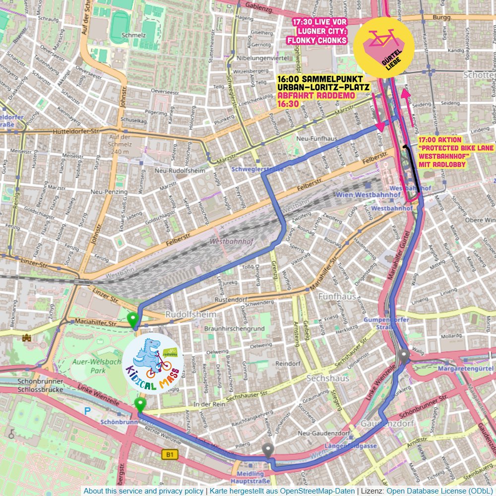 RadelnForFuture's tweet photo. Am Samstag, 21.9., gibt es eine Demo-Kombi! Radelt zuerst für kindergerechte Radinfrastruktur mit und danach bei #Gürtelliebe.

#KidicalMass: Abfahrt 15:00, Platz der Menschenrechte, https://t.co/OkwZqhJu4c
#Gürtelliebe: Abfahrt 16:30, Urban-Loritz-Platz, https://t.co/F4etnjbwAL https://t.co/gQj94IjJI9