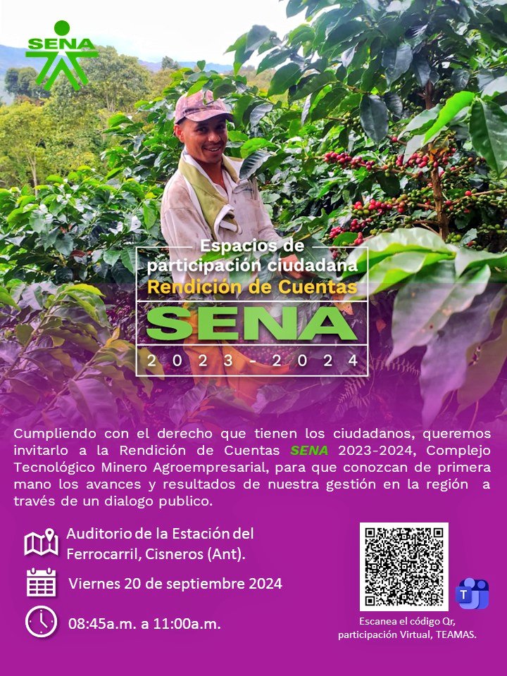 fcanogomez's tweet photo. Desde el municipio #Cisneros empezamos con los Espacios de participación ciudadana #RendicióndeCuentas @SENA_Antioquia #CTMAE https://t.co/9etv0JielY