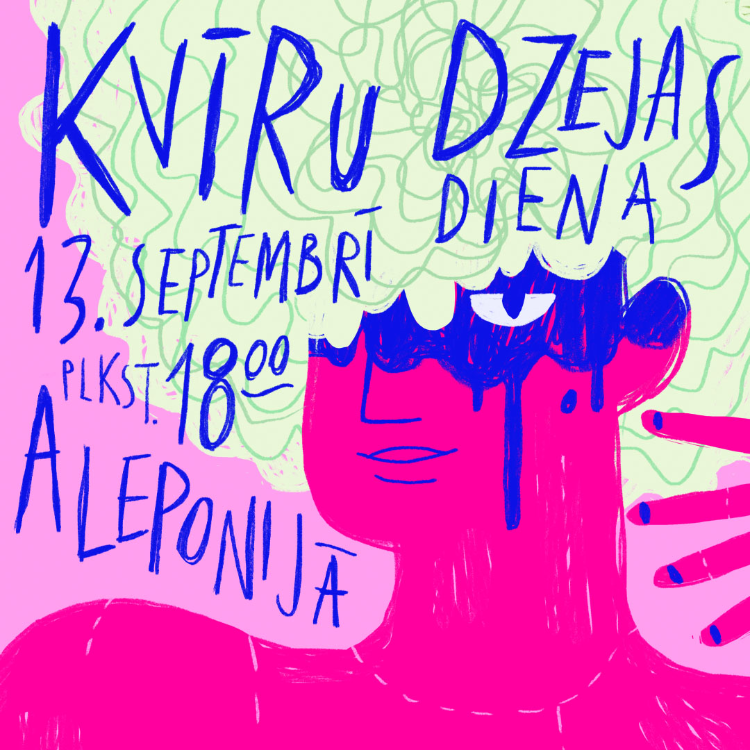 Kvīru dzejas dienas video Latvijas PEN FB lapā: facebook.com/latvijasPEN/vi…

un audio Latvijas PEN podkāstā "Obligātā literatūra" open.spotify.com/episode/7fXHTk…

Plakāta autore: Elīna Brasliņa