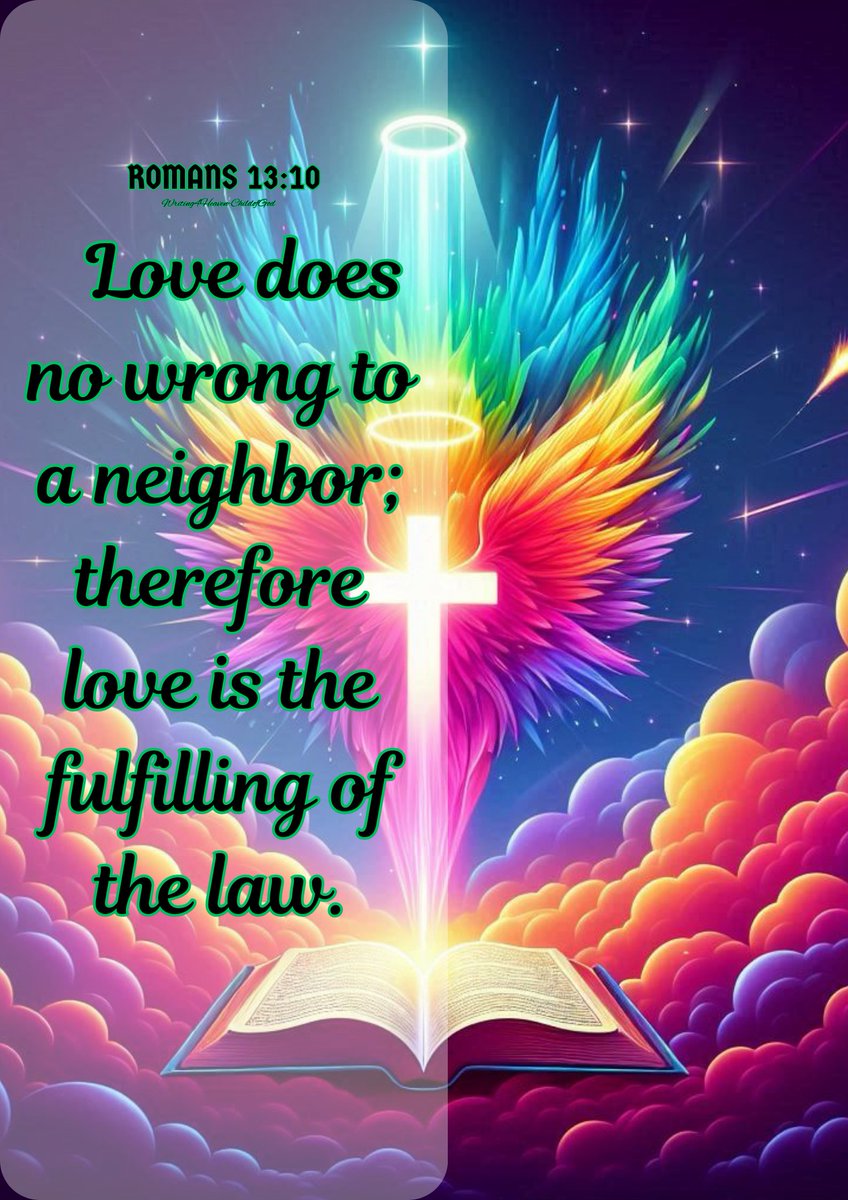 Writes4Heaven's tweet photo. Romans 13:10
Love does no wrong to a neighbor; therefore love is the fulfilling of the law. https://t.co/BpFgC7sdmb