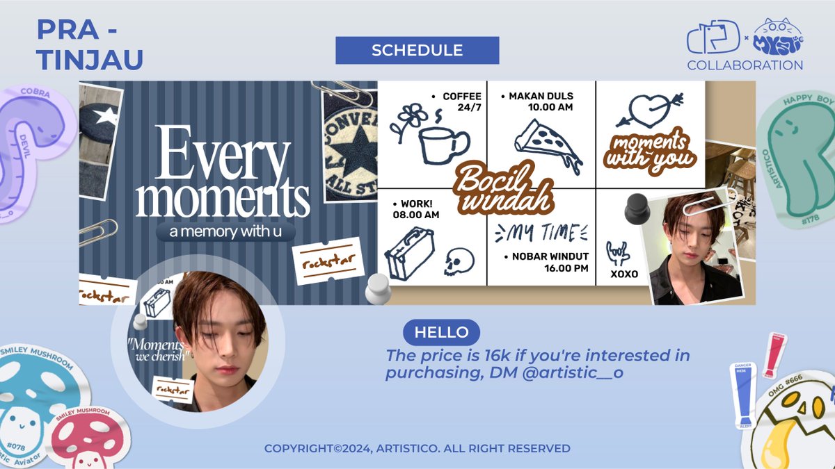 A repost is very appreciated, thanks!

Hai, saya datang bawa layout ready stock Winter, Giselle, Karina, Heeseung. Harganya cukup IDR 16,000 saja. Free retext, NO RECOLOR. Saya juga open untuk request ya! Happy shopping ;3

#zonauang