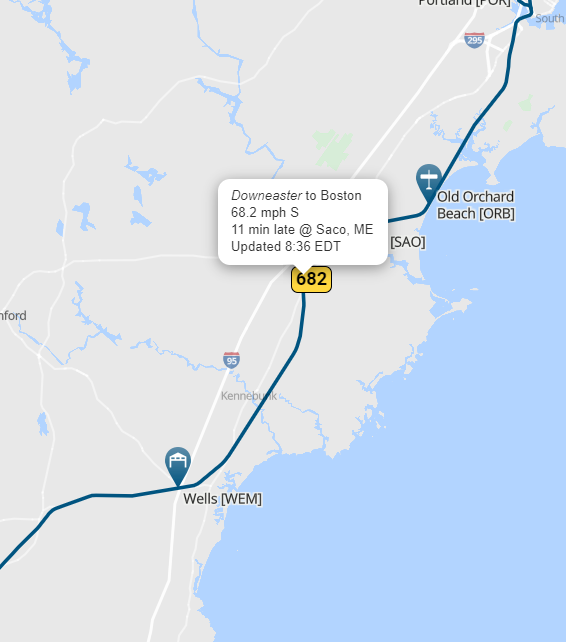 AmtrakStatus's tweet image. ALERT! 📷 Train 682 'Downeaster' is running behind schedule by 1 hour and 11 minutes.
Need to know when it arrives? Track your train in real-time: trains-today.com/train/amtrak-6…
📷 Stay on track with us! #Amtrak #TrainRealTime