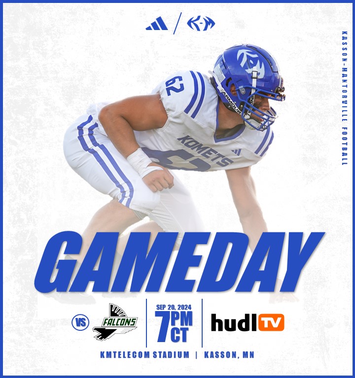 🏈 KoMets vs Falcons
📆 September 20, 2024
⏰ 7:00 PM
📍 Kasson, MN
🏟️ KMTelecom Stadium
📺 bit.ly/3PgNxba