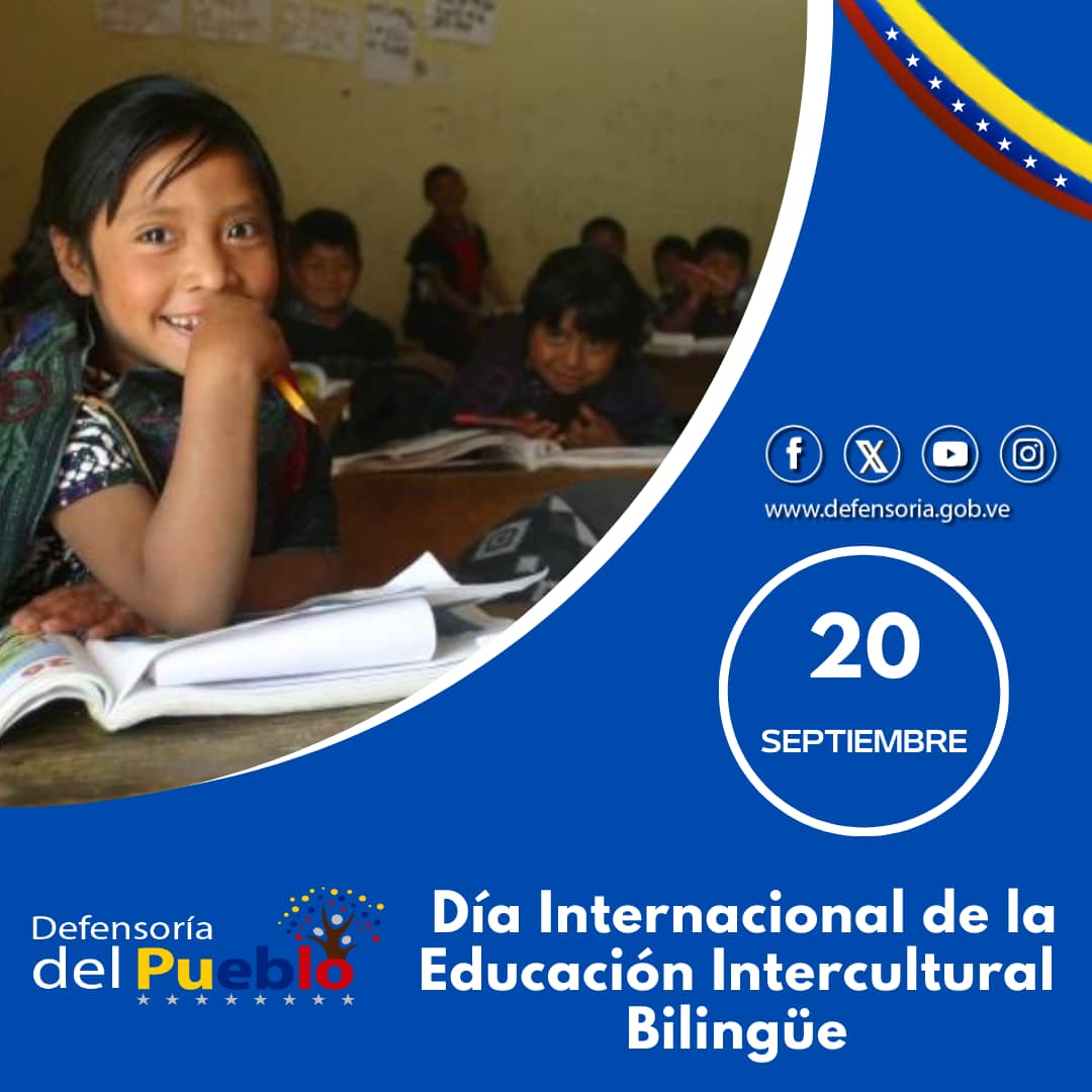 #EFEMERIDE Hoy #20sep es el Día Internacional de la Educación Intercultural Bilingüe, se celebra con el propósito de resaltar la importancia de las lenguas de los pueblos indígenas que coexisten dentro del territorio de un mismo país, cuando prevalece un idioma sobre los demás.