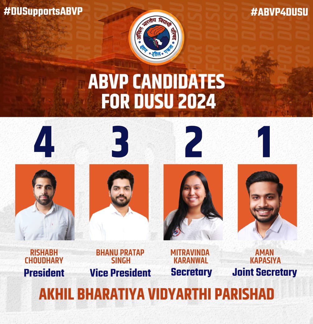 Abhina_Prakash's tweet photo. Excellent panel by @ABVPVoice! Vote and support ABVP in the upcoming Delhi University elections 👍
@AshishSainram https://t.co/v8XZyzrl6i