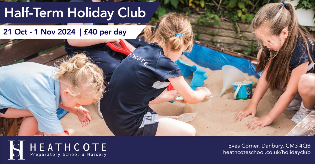 HeathcotePrep's tweet photo. Bookings for Autumn Half Term Holiday Club are now open! 

Full details and sign-up at: https://t.co/stOvhjpL5c 

#Danbury #Essex #Halfterm #Childcare https://t.co/ogByVesJgf