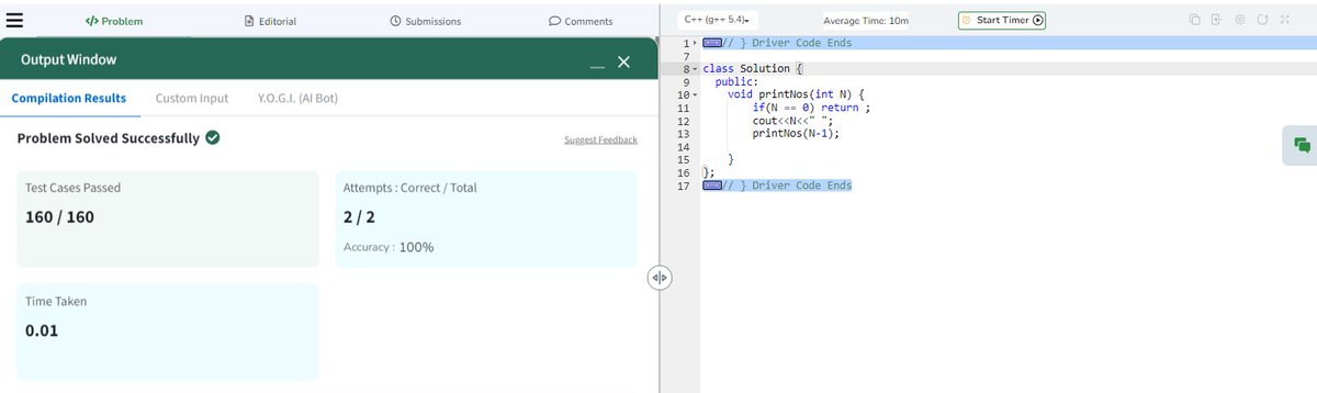 pandapratyush91's tweet photo. Day 35/365: #LearnInPublic challenge!🚀        
~ Day 51: Shortest Palindrome #Dailycodingchallenge, @LEETCODE
~ Solved Print N to 1 without loop at #A2ZDSAsheet by @striver_79

#basicmaths #cp #DSA #cpp #DSAsheet https://t.co/Ssrr8dhGW8