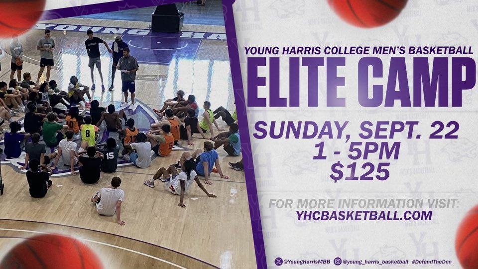 Elite Camp this Sunday still spots available ! See you there .  

States of players committed !

GA, NC, TN, FL, SC, AL, MT, NY, VA 

yhcbasketball.com