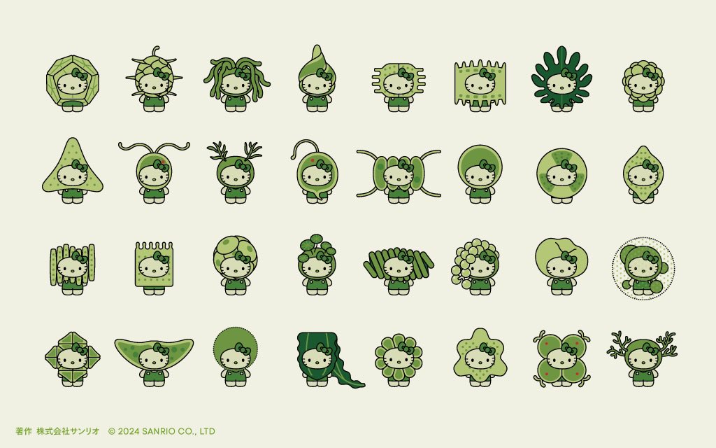 32 varieties of Hello Kitty algae will be on display next year at