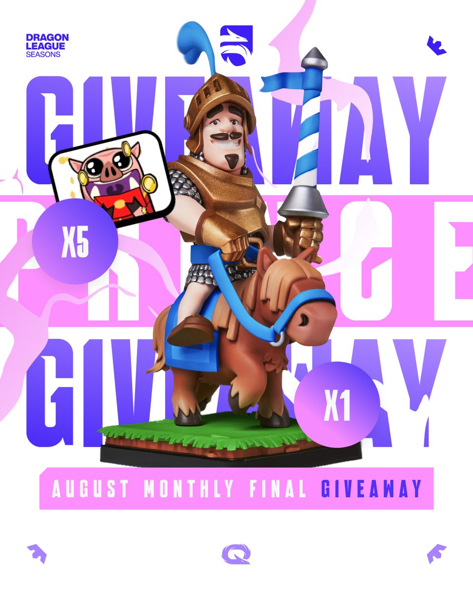 🐲 Dragon League - August Monthly Final #Giveaway

🏷️ 1 Clash Royale Prince statue 
🏷️ 5 Lunar Pig Emotes

How to Enter:
✅ Follow <a href="/QLASH_App/">QLASH App</a> <a href="/QLASH_Esports/">QLASH</a>
🔁 Retweet this post
🗣️ Tag a friend

🙌 Winners will be announced on 23rd September 
Good luck to all participants! 🍀
