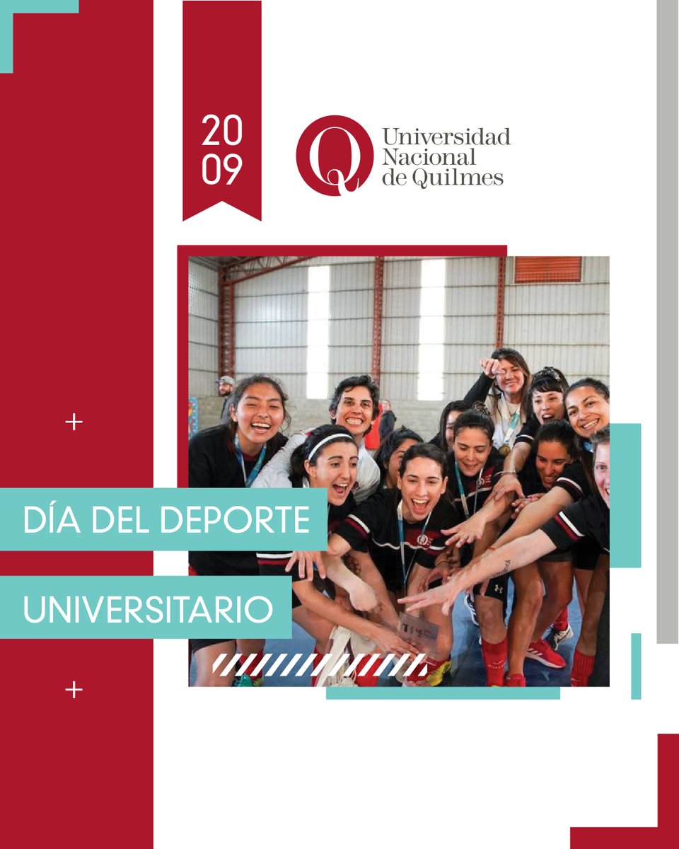 📅 20 de septiembre - Día Internacional del Deporte Universitario 🏀⚽️🏐🏉🎾

🥳¡Felicitamos a los y las deportistas de nuestra Universidad en esta fecha tan especial y destacamos su empeño y entrega a la hora de defender los colores de la UNQ! #OrgulloUNQ