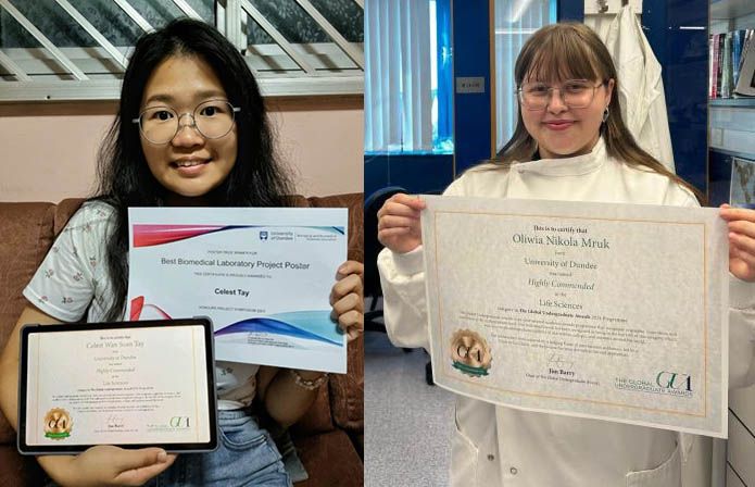 UoD Life Sciences (@uodlifesciences) on Twitter photo Congrats to Celest Tay <a href="/taycell/">Celest Tay</a> & Oliwia Mruk <a href="/olimruk/">Oliwia Mruk</a> who received Highly Commended Awards in the Life Science category of the Global <a href="/UndergradAward/">The Global Undergraduate Awards</a> 2024. This was in recognition of their honours project research which both undertook <a href="/mrcppu/">MRC PPU</a>
buff.ly/4e8dIuI Congrats to Celest Tay <a href="/taycell/">Celest Tay</a> & Oliwia Mruk <a href="/olimruk/">Oliwia Mruk</a> who received Highly Commended Awards in the Life Science category of the Global <a href="/UndergradAward/">The Global Undergraduate Awards</a> 2024. This was in recognition of their honours project research which both undertook <a href="/mrcppu/">MRC PPU</a>
buff.ly/4e8dIuI