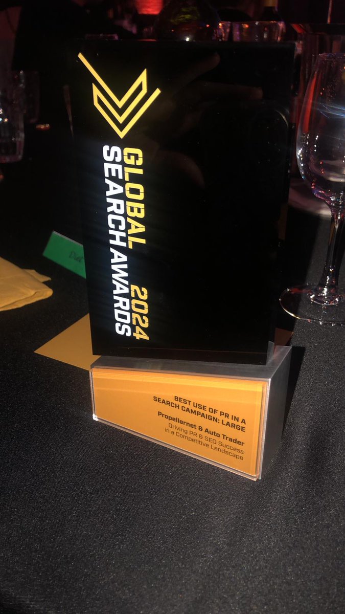 🏆 Great to be bringing an award home from the Global Search Awards in Krakow, with the Propellernet digital PR team winning for Best Use of PR in a Search Campaign for their brilliant work with Auto Trader UK! 

Massive well done to all involved and a great way to round off the