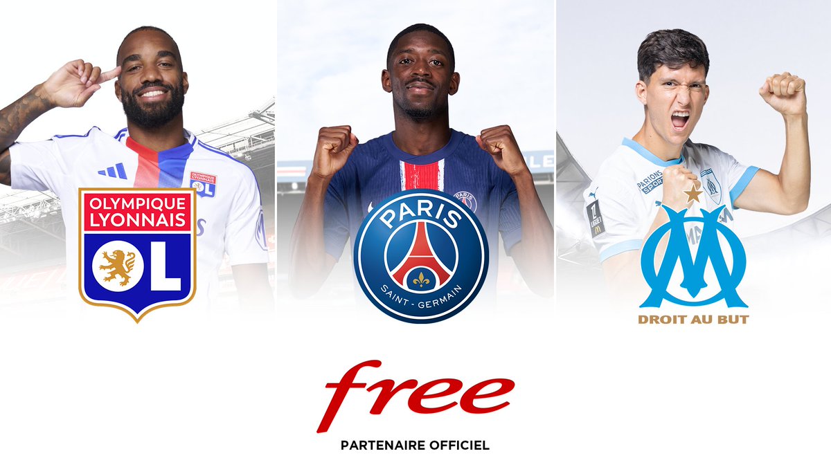 Thomas REYNAUD (@tomreynaud1789) on Twitter photo .<a href="/free/">Free</a> annonce son partenariat avec 3 clubs français historiques <a href="/OL/">Olympique Lyonnais</a> , le <a href="/PSG_inside/">Paris Saint-Germain</a> et l'<a href="/OM_Officiel/">Olympique de Marseille</a> 🤝
Free continue d'accompagner et mettre en avant le football français sur <a href="/FreeFoot/">Free FOOT</a>. Gratuit pour tous les fans de foot et pas seulement les abonnés Free. Merci Free ! .<a href="/free/">Free</a> annonce son partenariat avec 3 clubs français historiques <a href="/OL/">Olympique Lyonnais</a> , le <a href="/PSG_inside/">Paris Saint-Germain</a> et l'<a href="/OM_Officiel/">Olympique de Marseille</a> 🤝
Free continue d'accompagner et mettre en avant le football français sur <a href="/FreeFoot/">Free FOOT</a>. Gratuit pour tous les fans de foot et pas seulement les abonnés Free. Merci Free !