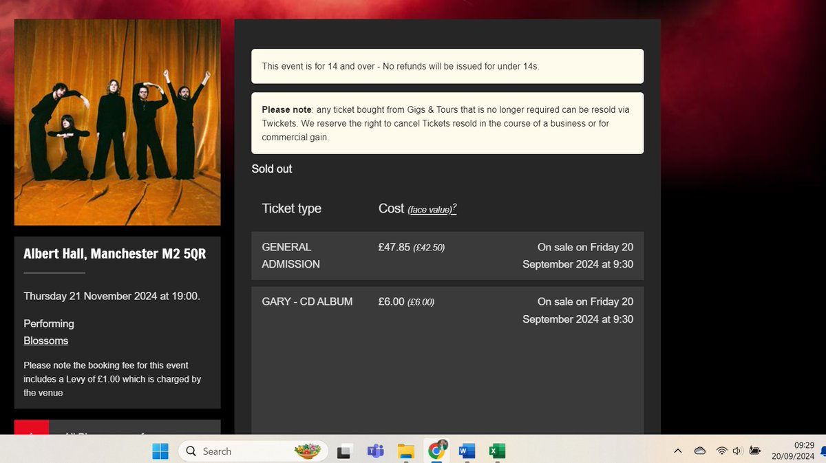 The UK's gig ticket purchasing system is well and truly fucked. How can it be that I load the site two minutes before tickets are due to go on general sale and it says sold out? Exhausting. <a href="/BlossomsBand/">BLOSSOMS</a> I think you need to start some sort of petition. We have had enough!