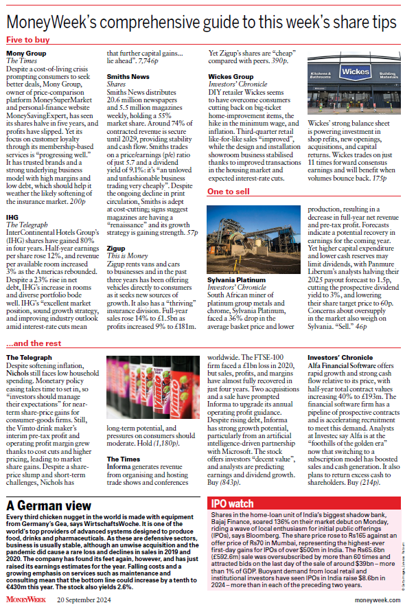 upthetoffees's tweet image. This weeks Moneyweek tips round up - IC go for #WIX - 6% divs + TU was top end - looks good. Shares mag - #SNWS - unloved high divis  8-9% - low PER, unlikely to fly high. TI money -#ZIG - AKA Redde Northgate Strong results +Generous divis &amp;amp; buybacks - nice!