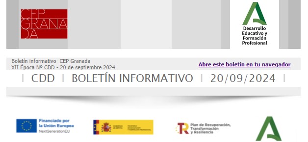 CONSULTA LAS ACTIVIDADES DE COMPETENCIA DIGITAL DOCENTE EN PLAZO DE INSCRIPCIÓN del <a href="/cepdegranada/">CEP de Granada</a>    I     Boletín CDD    I     20 septiembre 2024     I         
ENLACE:    
trdpbgzw.cepgranada.org/web_version/68…

<a href="/DG_IFP/">DG de Innovación y Formación del Profesorado</a> <a href="/FormacProfAnd/">Servicio de Planes de Formación</a>
#boletincepgranada #cursoscepdegranada
