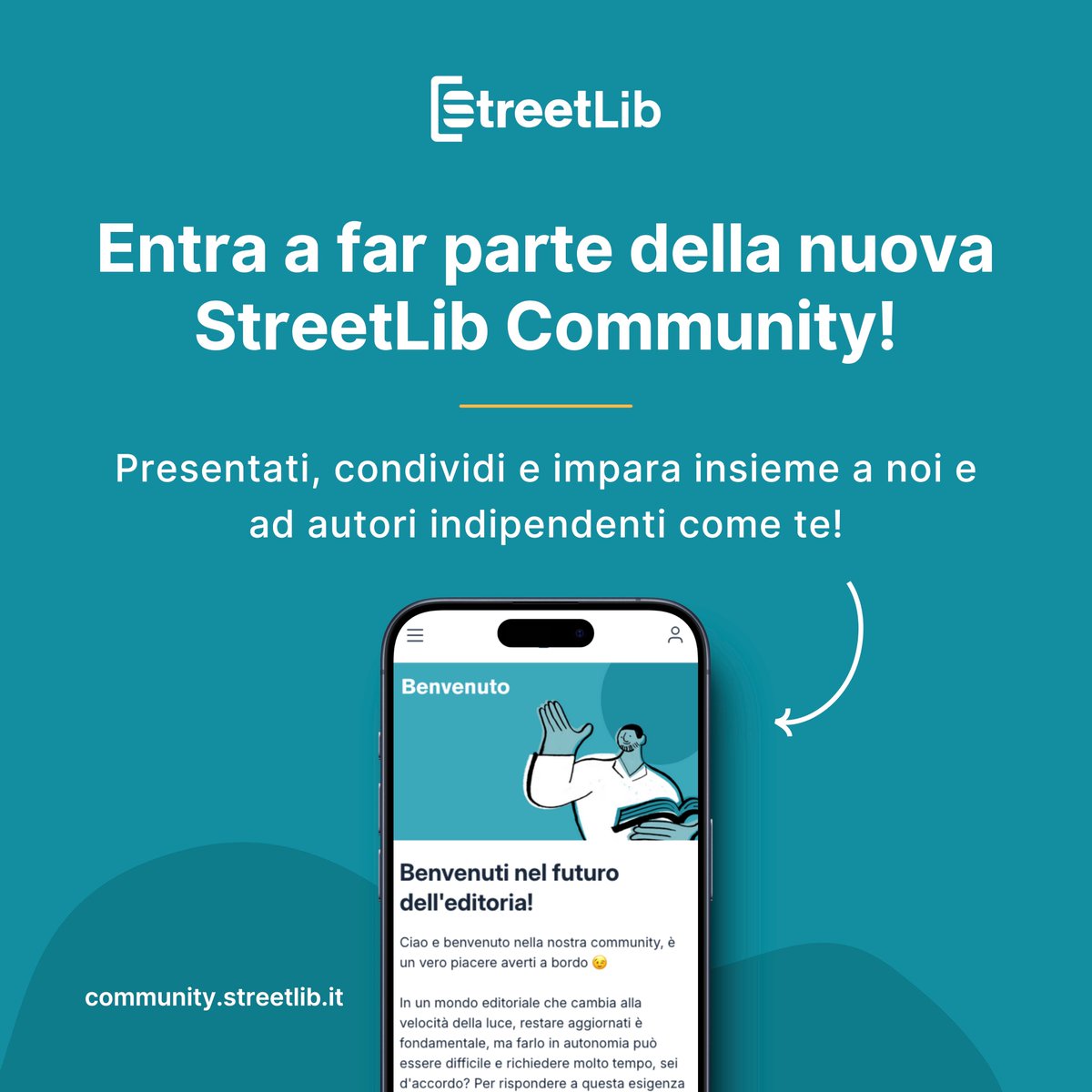 𝗦𝘁𝗿𝗲𝗲𝘁𝗟𝗶𝗯 𝗖𝗼𝗺𝗺𝘂𝗻𝗶𝘁𝘆 è online 🎉

Siamo entusiasti di annunciare l'apertura del nostro nuovo spazio gratuito dove gli #autoriindipendenti possono condividere idee, imparare dagli altri e crescere insieme nel mondo dell'editoria!

➡️ community.streetlib.it