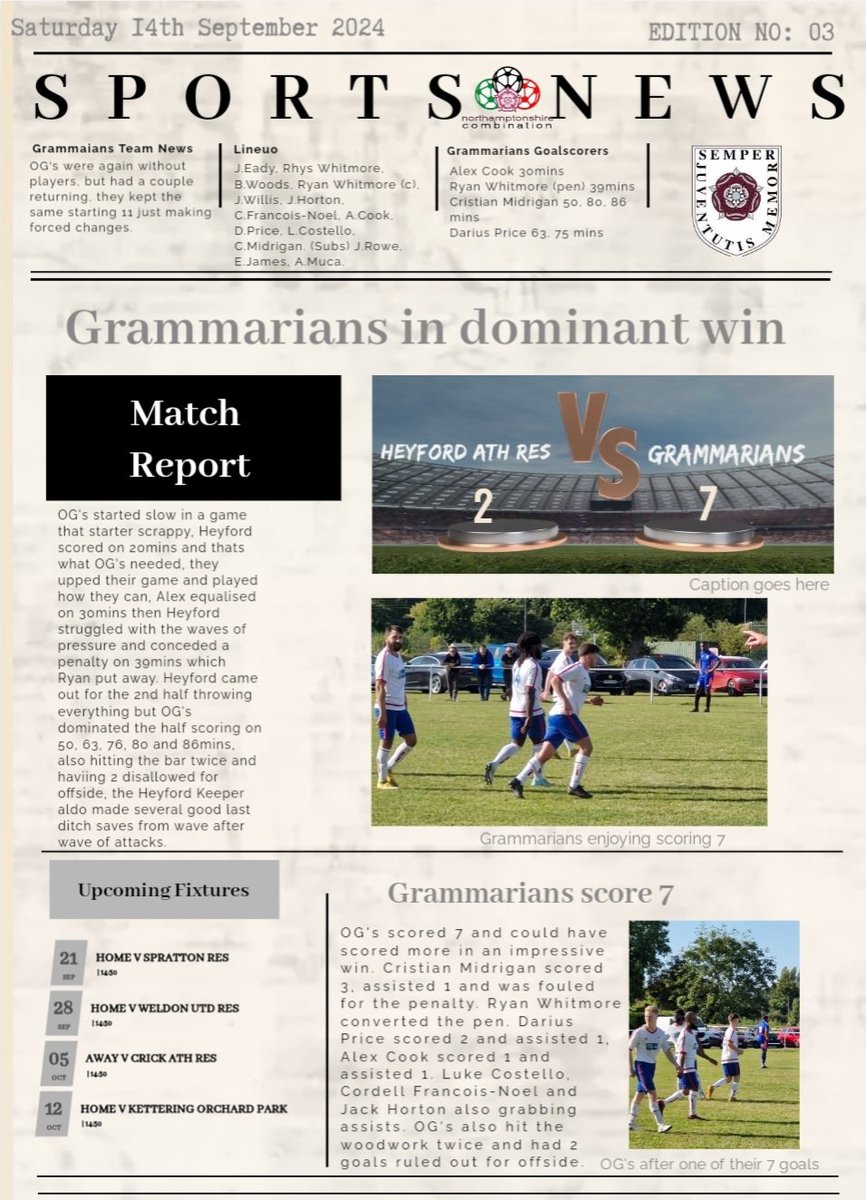 Wellingborough Old Grammarians FC (@grammariansfc) on Twitter photo 