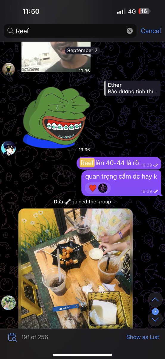 Kinh Nguyệt Check kèo Reef 11 lên 44 Leak Maket 😉😉😉
Ngày 07/09 mình tự tin Shill con hàng Reef từ 11 đánh lên 44, vị chi kèo x4. 
Vì mình bắt được idea kế hoạch đánh lên con này của mm.