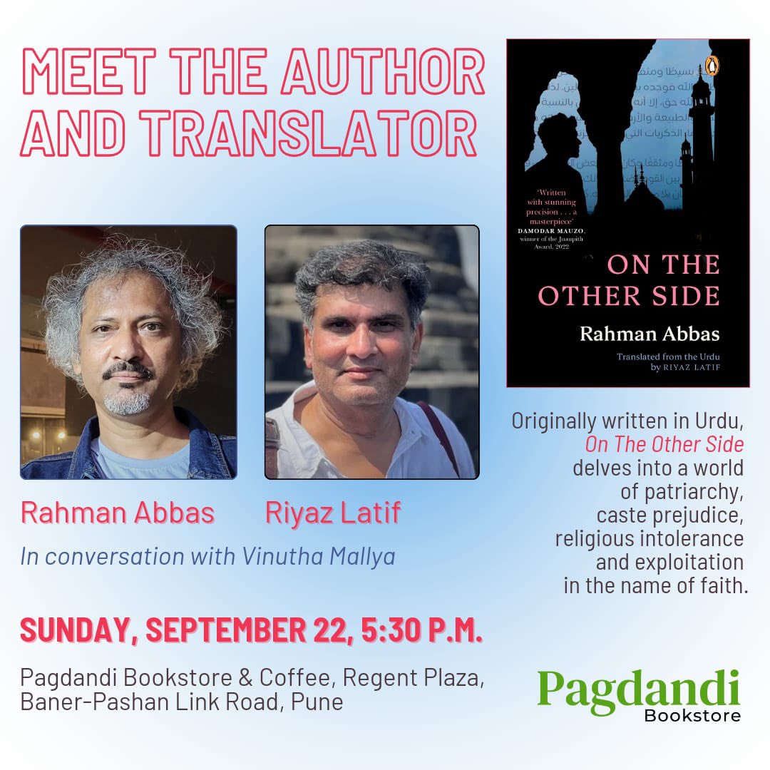 Pagdandi Bookstore & Coffee (@pagdandiworld) on Twitter photo Join us for a discussion on the book ‘On the Other Side’ where the #Author, <a href="/rahman184/">rahman abbas</a> , and the #Translator of the book, #RiyazLatif, will be in conversation with <a href="/VinuthaMallya/">Vinutha Mallya</a> , Journalist and Editor at #PagdandiBookstore
pagdandi.org/product/on-the… Join us for a discussion on the book ‘On the Other Side’ where the #Author, <a href="/rahman184/">rahman abbas</a> , and the #Translator of the book, #RiyazLatif, will be in conversation with <a href="/VinuthaMallya/">Vinutha Mallya</a> , Journalist and Editor at #PagdandiBookstore
pagdandi.org/product/on-the…
