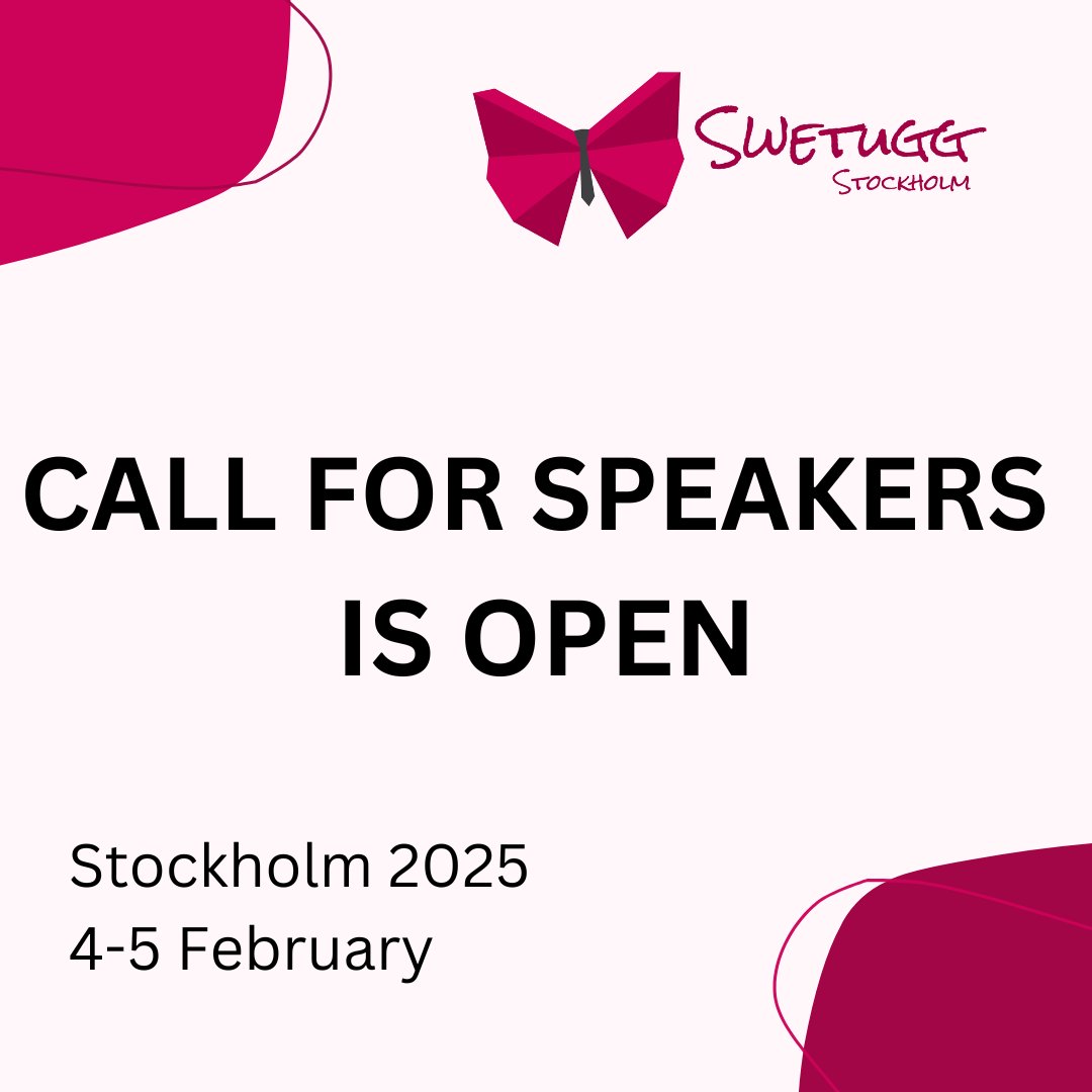 Call for Speakers now open for Swetugg Stockholm 2025! .NET devs &amp; tech enthusiasts, share your insights on cloud, web, security, DevOps &amp; more. First-timers welcome! Submit your session today: 
sessionize.com/swetugg-stockh…