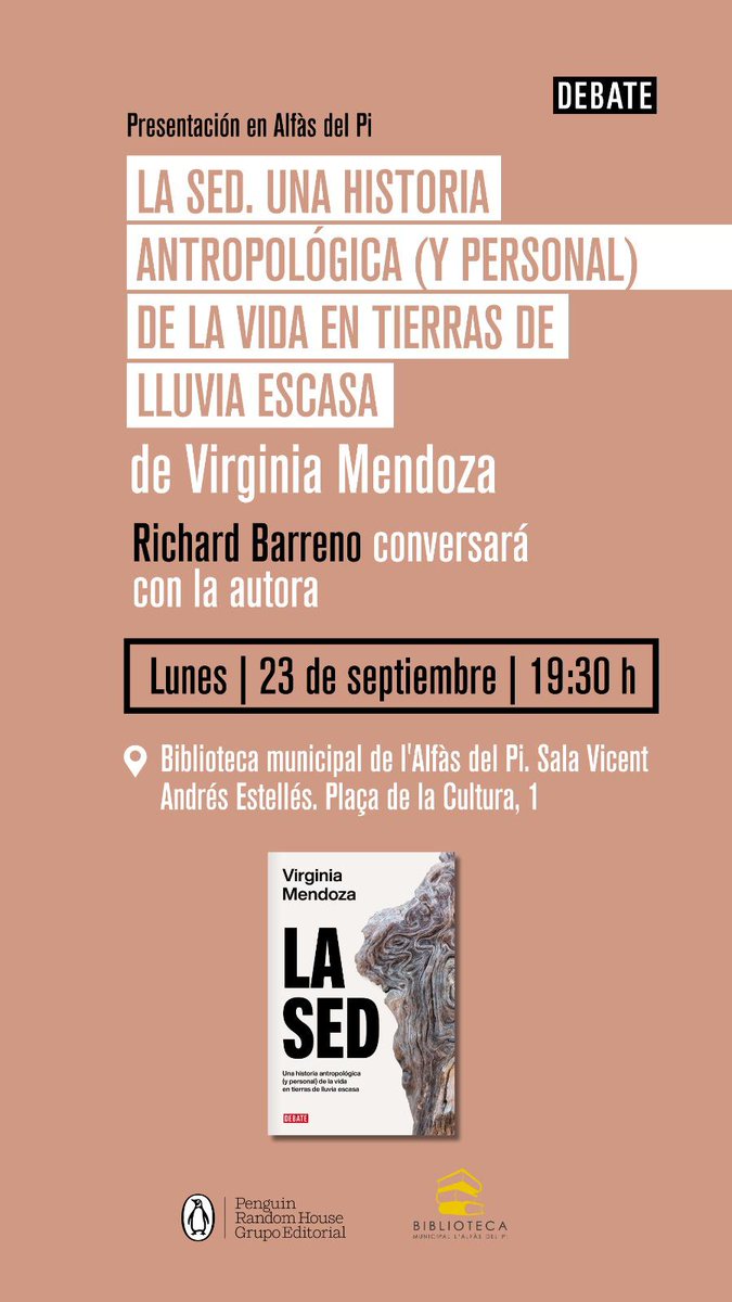 Virginia Mendoza presenta el próximo lunes en la Biblioteca de l’Alfàs su libro ‘La sed’ dlvr.it/TDSpDL