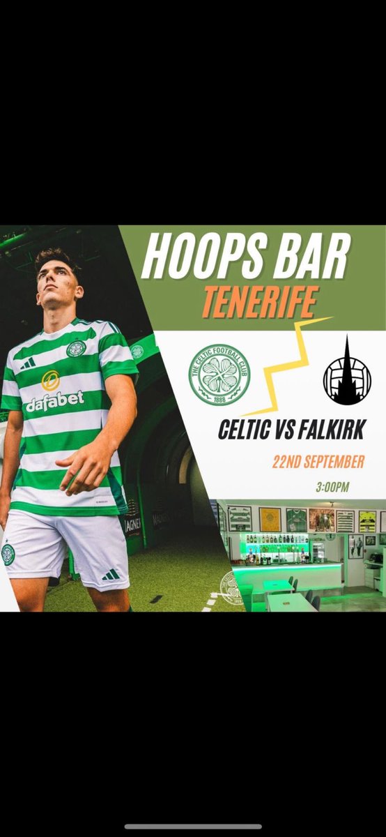 After a magnificent performance in the Champions League 
Celtic are back at home in the Quarter final of the Scottish League cup on Sunday at 3pm 
Be early for a seat 
Beer bucket specials and other special deals 
Come and enjoy the special Hoops Bar atmosphere HH 🍀💚