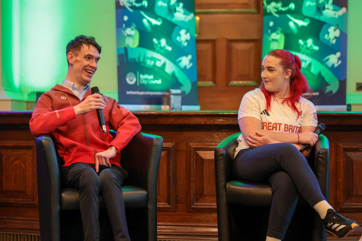 Belfast City Council (@belfastcc) on Twitter photo Inspiring evening at City Hall as we welcomed local Olympians & Paralympians, plus coaches, volunteers & sports clubs, to mark a historic sporting summer for Belfast.
<a href="/Jackmac121/">Jack McMillan</a> & <a href="/katiemorrow56/">Katie Morrow PLY</a> were among those joining Lord Mayor <a href="/mickymurray/">Micky Murray</a> & <a href="/claire_mccollum/">Claire McCollum</a> on stage. Inspiring evening at City Hall as we welcomed local Olympians & Paralympians, plus coaches, volunteers & sports clubs, to mark a historic sporting summer for Belfast.
<a href="/Jackmac121/">Jack McMillan</a> & <a href="/katiemorrow56/">Katie Morrow PLY</a> were among those joining Lord Mayor <a href="/mickymurray/">Micky Murray</a> & <a href="/claire_mccollum/">Claire McCollum</a> on stage.