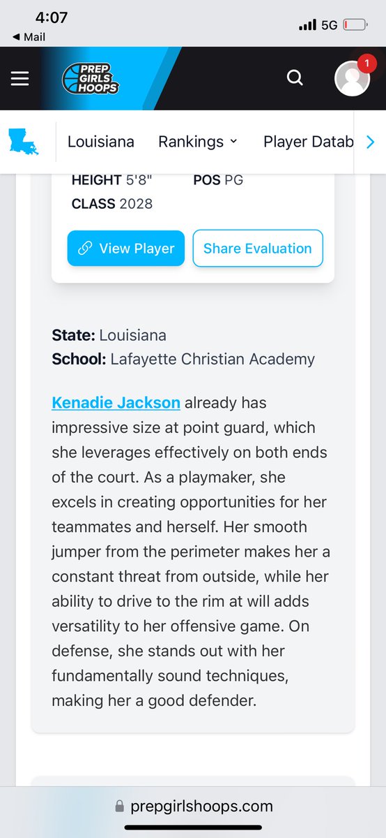 Thank you <a href="/dandretrevon/">D’Andre Trevon</a> and <a href="/PGHCircuit/">Prep Girls Hoops Circuit 🏀</a> <a href="/PGHLouisiana/">Prep Girls Hoops Louisiana</a>. It is an honor to be recognized and mentioned alongside super talented hoopers. <a href="/KimMulkey/">Kim Mulkey</a> <a href="/_CoachMetz/">Daniel Metzelfeld</a> <a href="/EconAdjunct/">Sidney A. Johnson</a> <a href="/WKGameBall/">Winston Kelly</a> <a href="/LSUwbkb/">LSU Women's Basketball</a> <a href="/OleMissWBB/">Ole Miss Women's BB</a> <a href="/uncwbb/">Carolina Women's Basketball</a> <a href="/pressrowsports_/">Press Row Sports Network</a> <a href="/girlzprepreport/">Girlz Prep Report</a> <a href="/PhDHoops/">PhD Hoops 🏀🇺🇸</a> <a href="/BrandonClayPSB/">B r a n d o n C l a y</a>