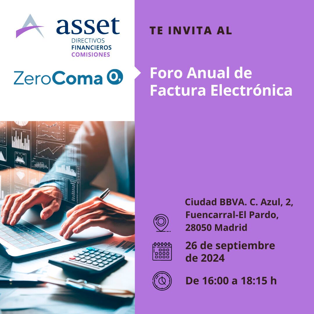No te pierdas este jueves 26 de septiembre el "Foro Anual de Factura Electrónica", organizado por <a href="/Financieros_es/">Directivo financiero</a> 

Participaremos en la mesa redonda "Impacto de la Factura Electrónica en las cuentas a cobrar y pagar",
Inscríbete gratis aquí: zurl.co/Sfsq