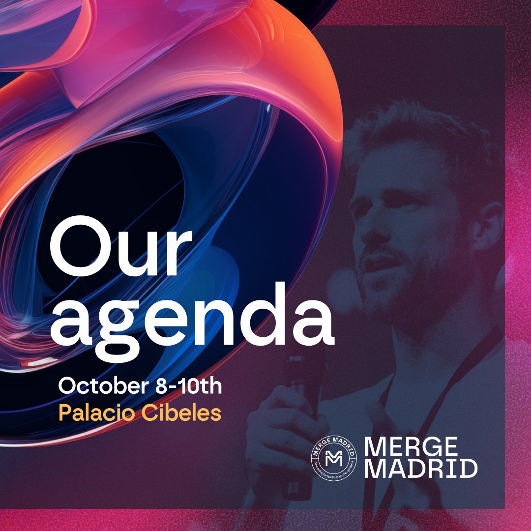 mmerge_io's tweet photo. You've been waiting for it and here it is: the Merge Madrid Agenda is Live!🔥

Get ready to step through a portal into the future of crypto. 🚀 

Dive in and see for yourself! 👉 https://t.co/LLOGmw25Pv https://t.co/5cdztVwt5V