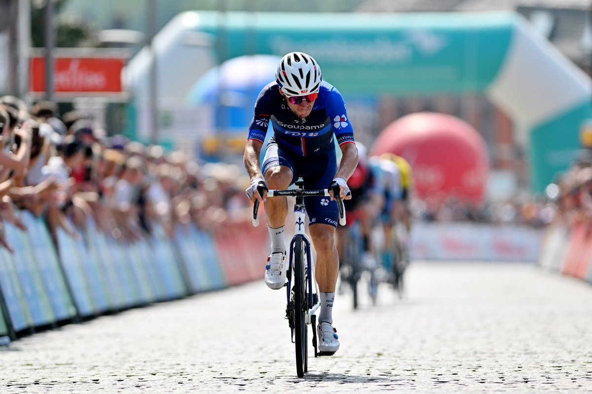 GroupamaFDJ's tweet image. Quatre coureurs sélectionnés en Équipe de France pour la course en ligne des Mondiaux le dimanche 29 🤩

▪ Romain Grégoire
▪ David Gaudu
▪ Valentin Madouas
▪ Rudy Molard