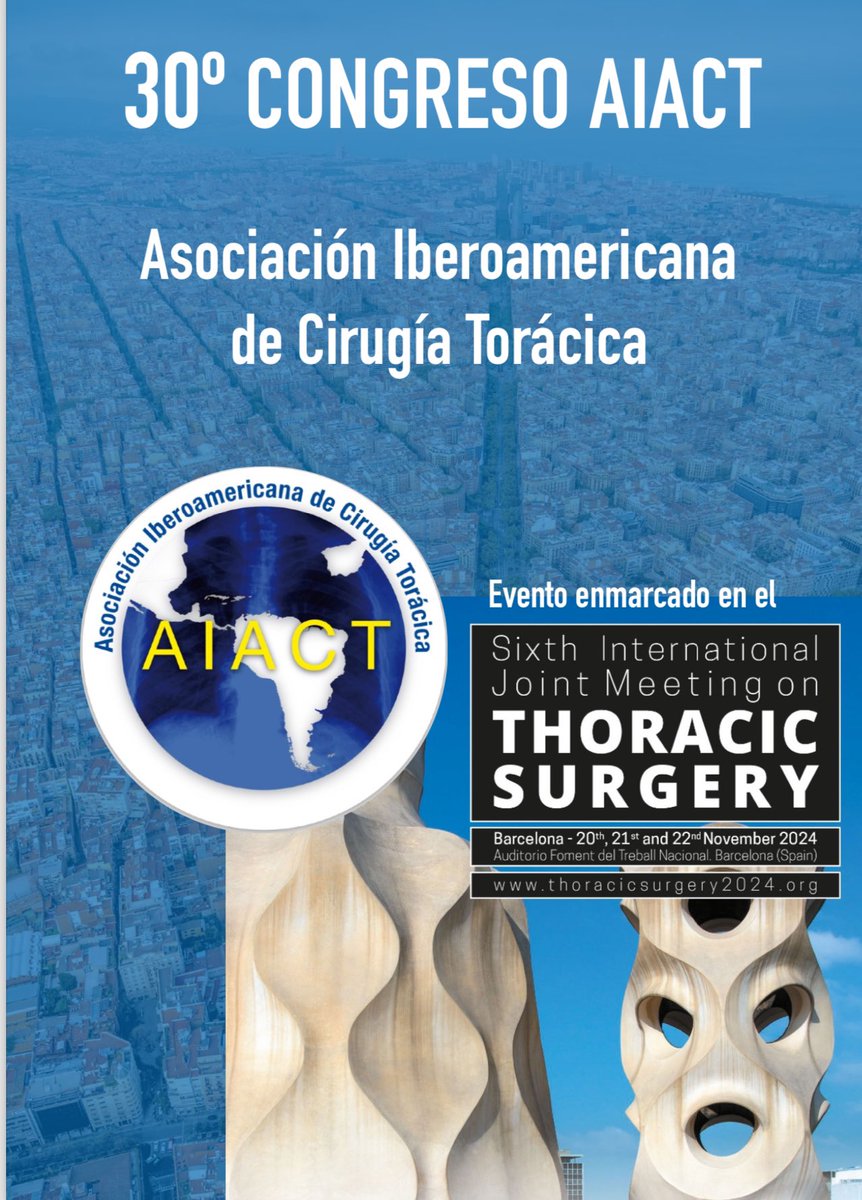 aiactoracica's tweet photo. Compartimos con vosotros el programa de nuestro próximo Congreso AIACT, que se enmarca en el 6th International Joint Meeting on Thoracic Surgery…
Os esperamos!! 

#AIACT2024 #jointmeeting2024 #ThoracicSurgery https://t.co/Xw0sGOjkP2