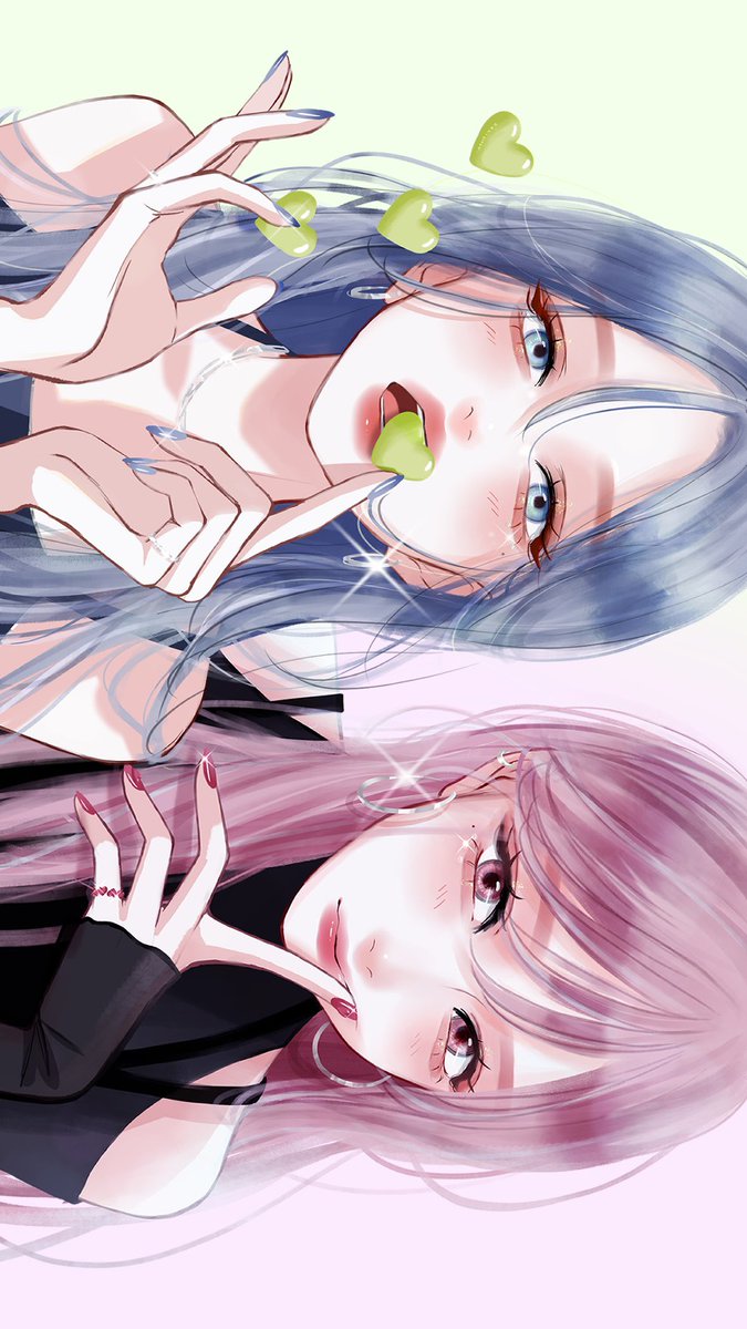 💚🩷
#女の子イラスト
#illustration