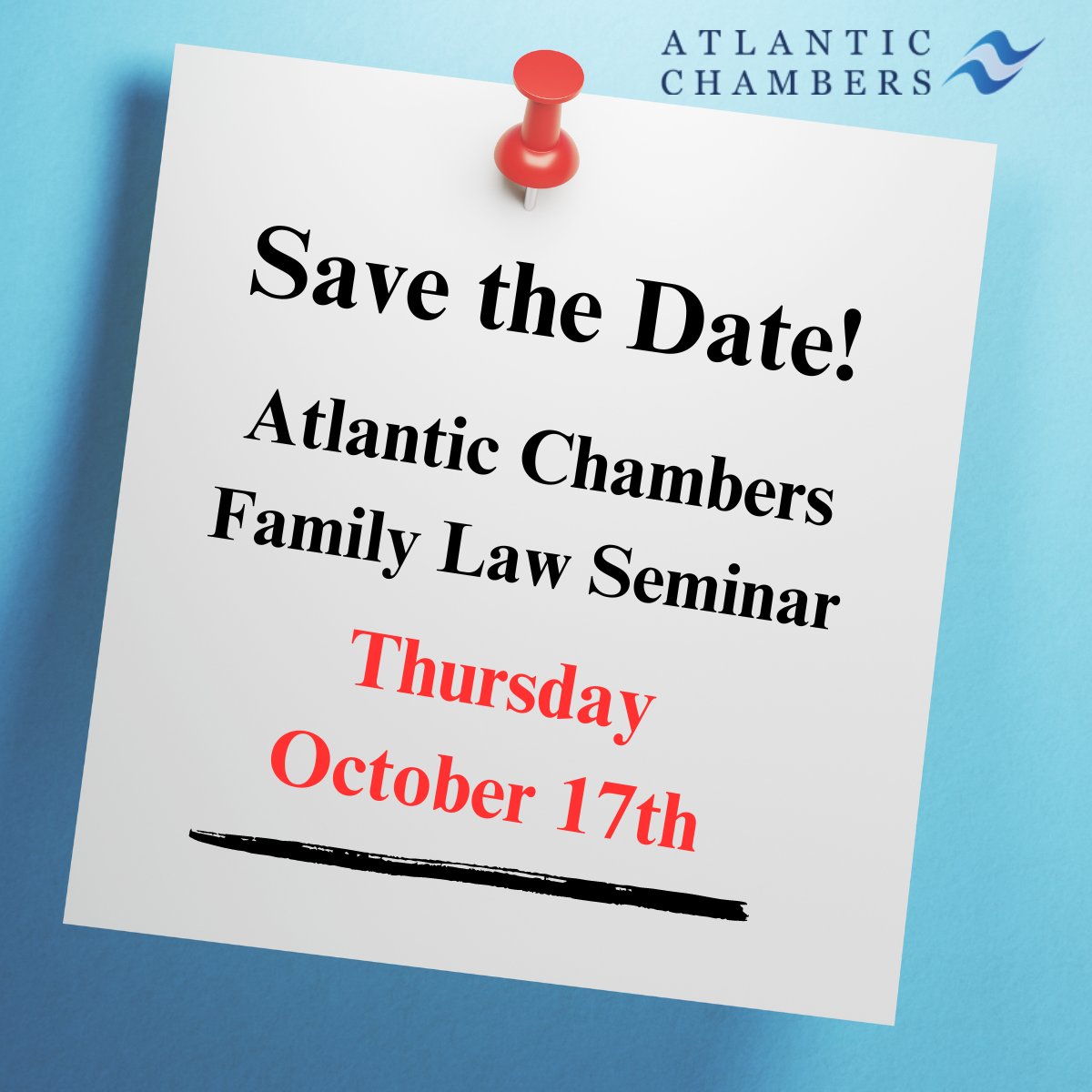 Join Atlantic Chambers Family Law practitioners on 17th October 2024 from 12 noon for our Family Law Seminar at the Hilton Hotel, Liverpool with specialist speakers providing detailed talks. Lunch at 12noon: atlanticchambers.co.uk/event/2296-2/
#familylaw #seminar #hilton