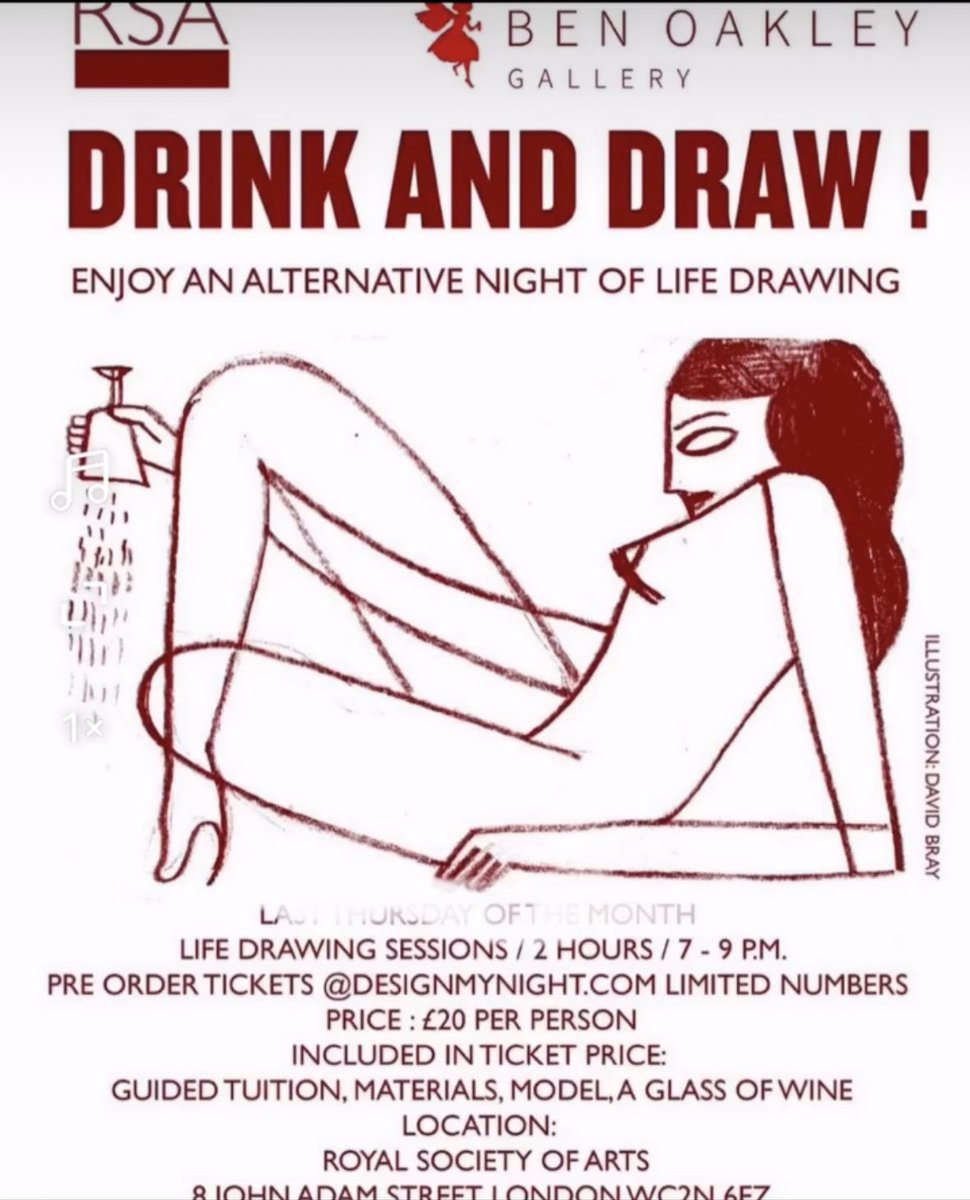 thebenoakley's tweet image. Its time to sharpen your charcoals tell a friend &amp;amp;book a ticket for Drink&amp;amp;Draw 26th Sept Nxt Week!! rsa-house-events.designmynight.com/662b95ec1d2c62… a chilled night @theRSAorg All levels &amp;amp; materials supplied Ace tutor lead session 7-9pm Londons finest #lifemodel Held in the Spectacular RSA Vaults Try it