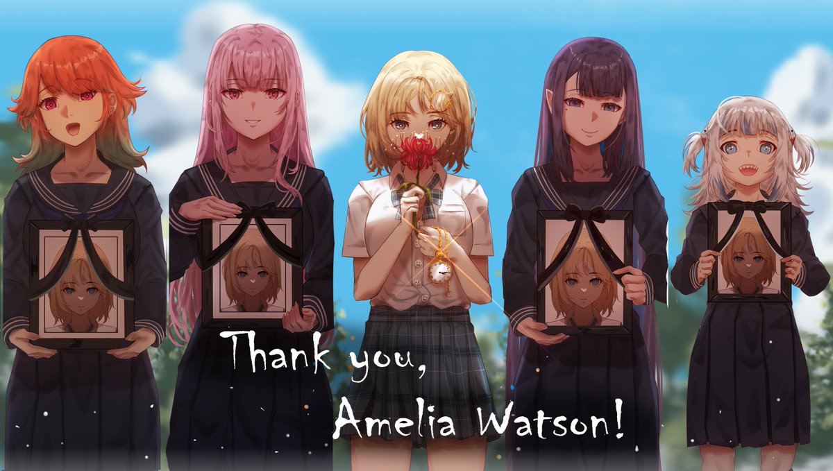 globining's tweet photo. I know i did this as a horror fan art of them all, but now this feels different. Thank you very much Ame!💛 #ameliaRT https://t.co/lzKaUfYsnu