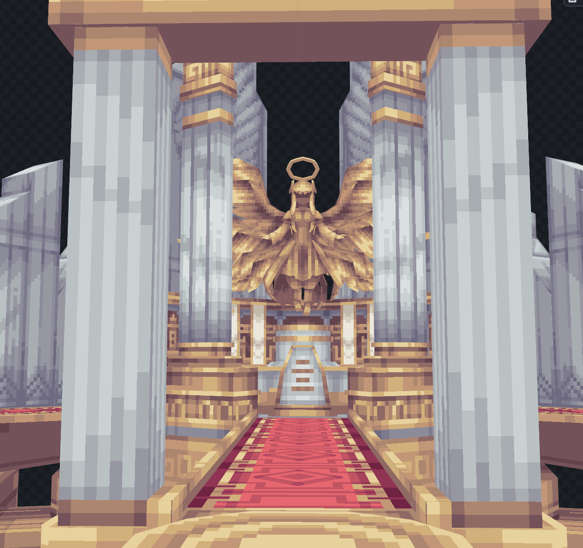 #Blockbench #lowpoly #pixelart Church in the sky.