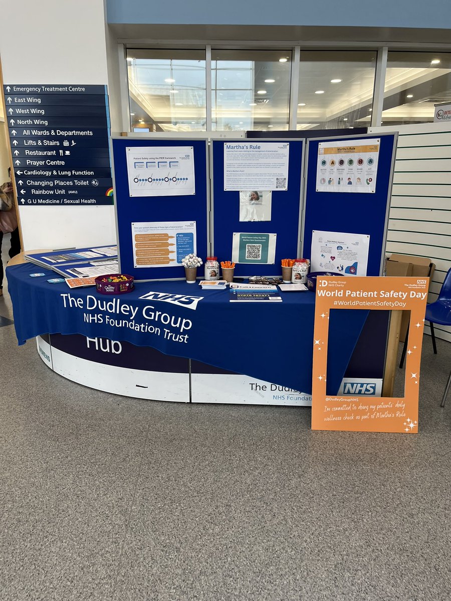 Join us at Russell’s Hall Hospital in the Main Reception until 5pm celebrating World Patient Safety Day! 🎈