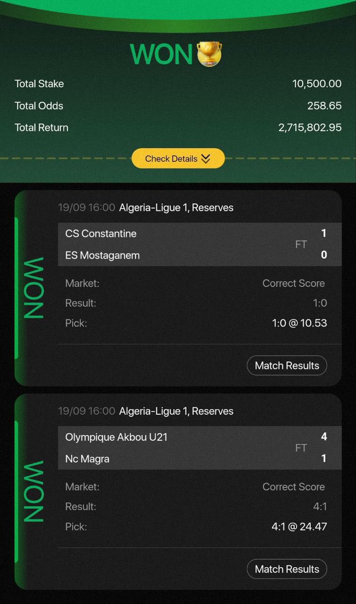No payment after winning for golden 
correct score ❌ 
No scam zone ❌
Everything isn’t by mouths 👄 just test and see the results ✅
If you’re ready to win big 💯✅ just go straight to my DM:- +234 913 201 5620🤝