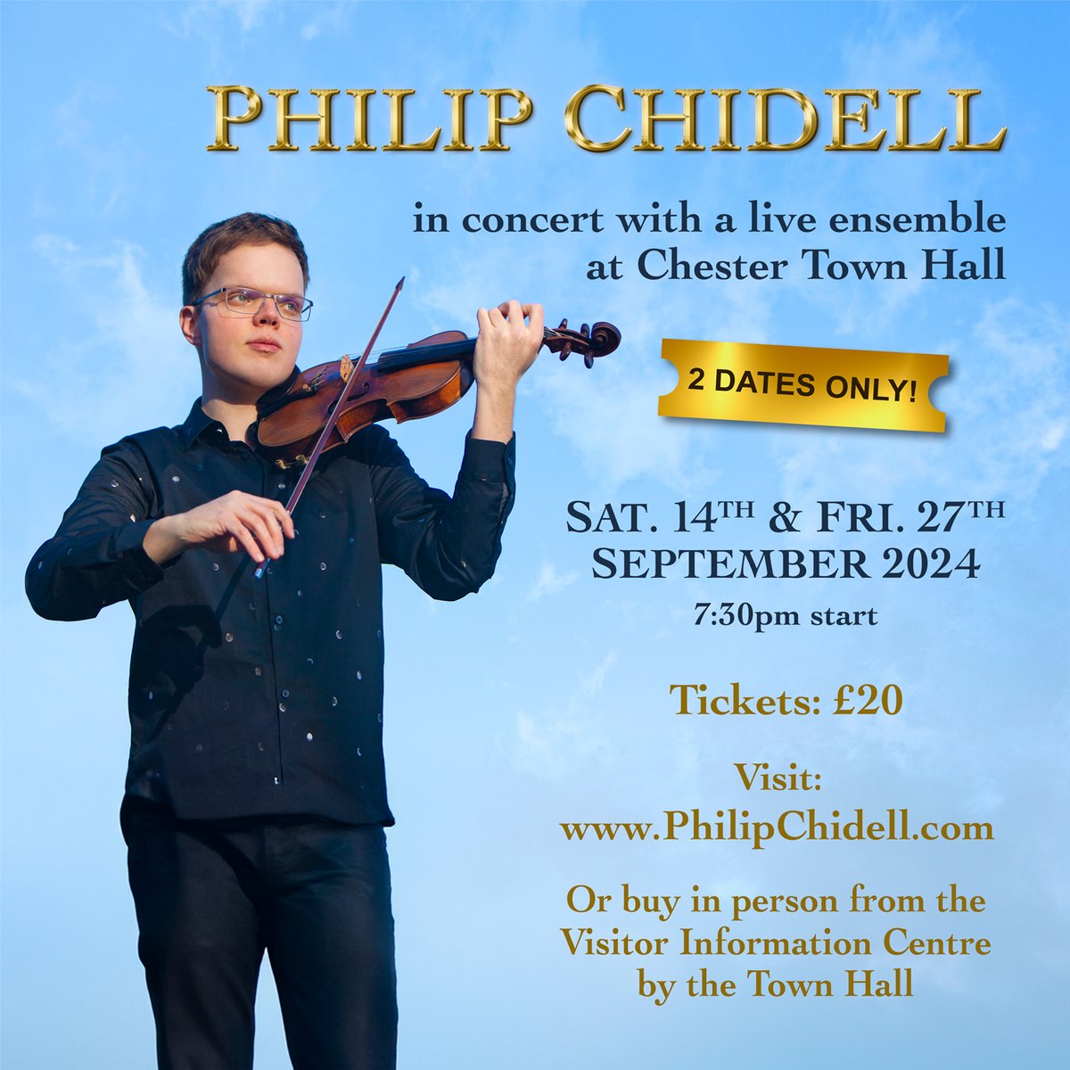 After a sensational first show earlier this month, <a href="/PhilipChidell/">Philip Chidell</a> returns this weekend with his orchestra!
Enjoy an evening light classical works alongside some of the most beautiful melodies written for movies and musicals.
chestertownhall.com/whats-on
<a href="/ShitChester/">12 years of Shitchester</a>