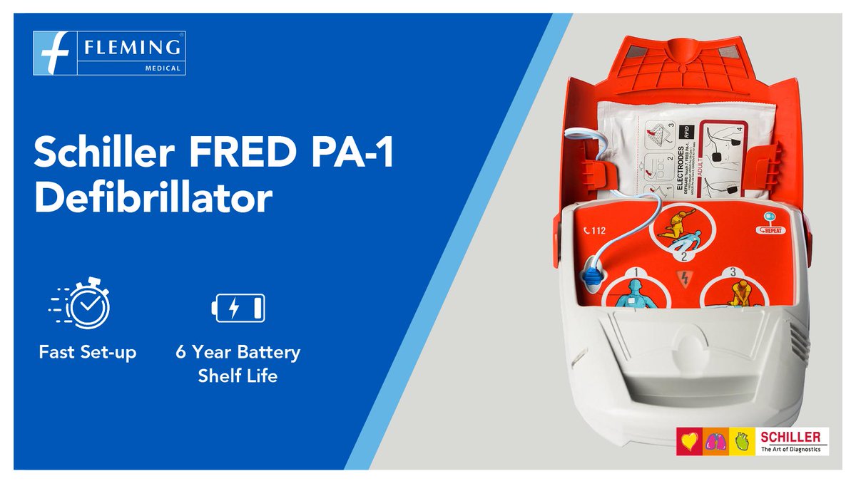 Easy to use and made to last, the Schiller FRED PA-1 is designed for all rescuers. 

Contact our team today to find out how your community and business can benefit from this life-saving device. 

Find out more - flemingmedical.ie

#flemingmedical #schiller #aed #savealife