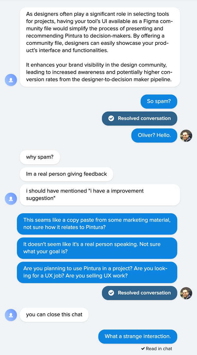 One of the weirdest interactions on support chat I've had in a long time.

Seems like a case of "I'll waste your time with my AI generated gibberish and then I'll backpaddle when I'm called out."