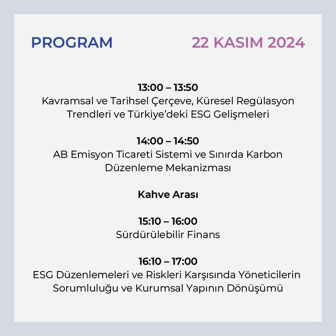 ku_lawschool's tweet photo. Koç Üniversitesi Hukuk Fakültesi tarafından 22-23 Kasım 2024 tarihlerinde “Yöneticiler İçin Sürdürülebilirlik (ESG) Eğitimi: Şirketlerin Yükümlülükleri, Riskler ve Fırsatlar” programı  düzenlenecektir.

Program kontenjanı 25 kişi ile sınırlıdır. https://t.co/2B3eX7Y0d9