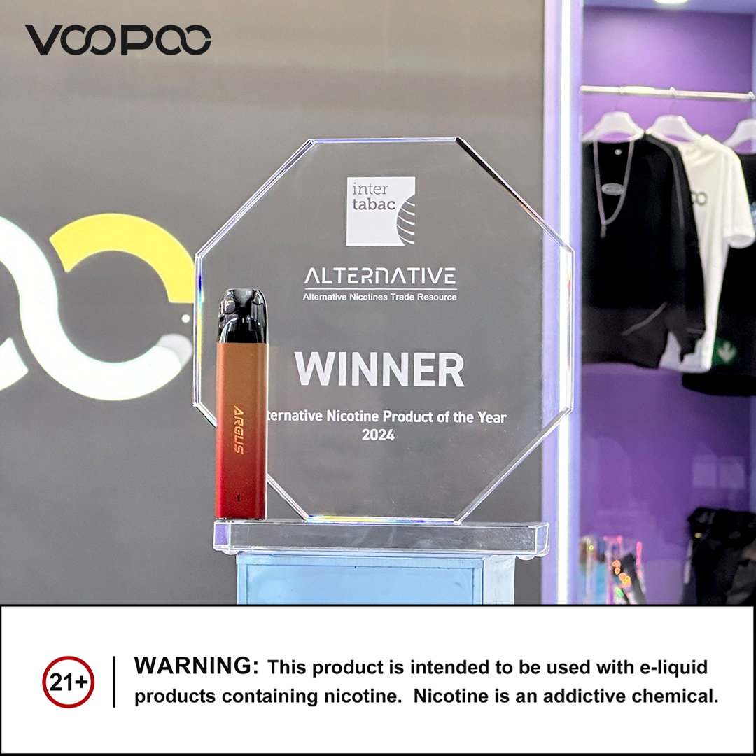 🎉Exciting news from Intertabac 2024!

Congratulations to VOOPOO for winning the prestigious "Alternative Nicotine Product of the Year 2024" award for its flagship product, ARGUS G2 Mini! 💥🏆🥇We're proud to be the first-ever winner at this event. 😍

#voopoo #InterTabac